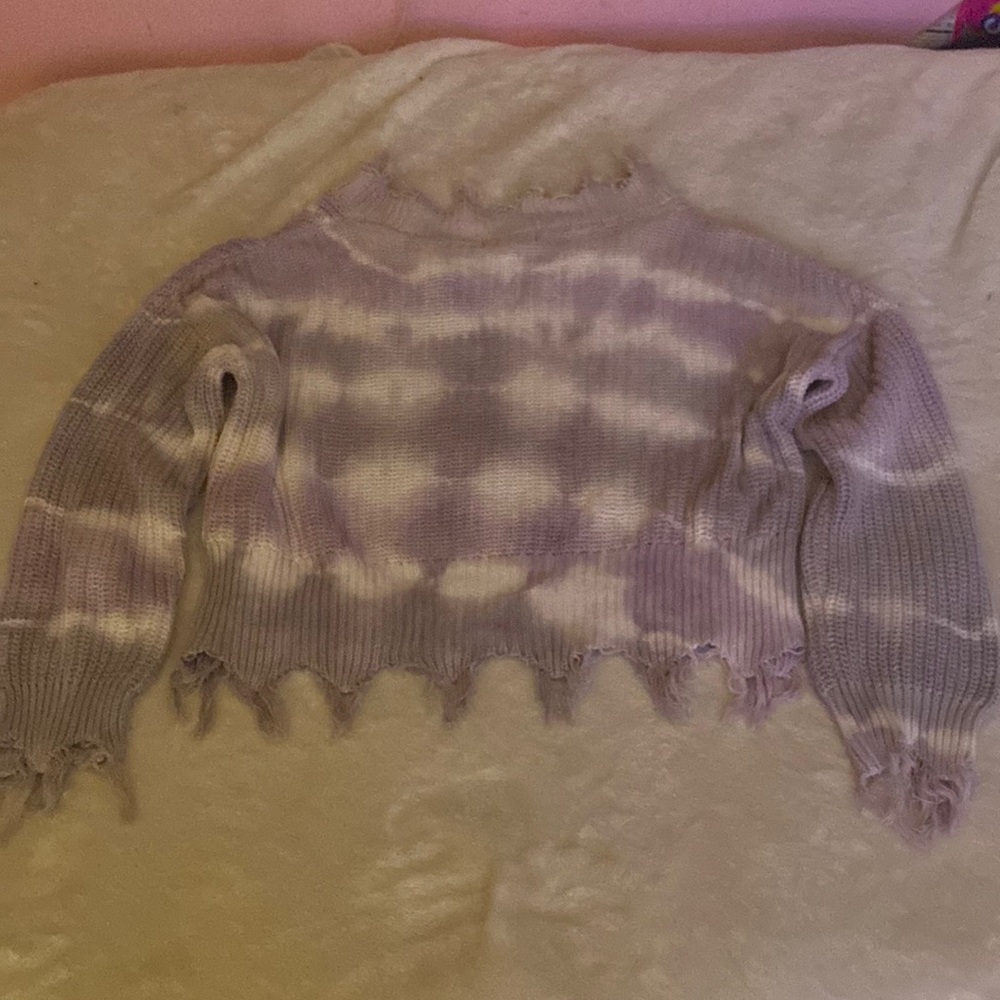 medium  purple grey tiedie sweater